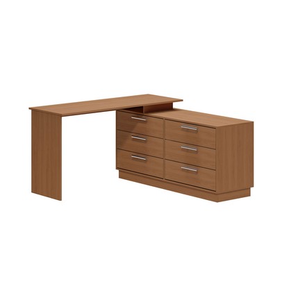 Mesa Escrivaninha com Cômoda Rocher 6 Gavetas Freijó - Pnr Móveis