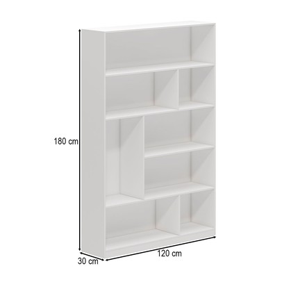 Estante para Livros Provincia 4 Prateleiras Branco - Pnr Móveis