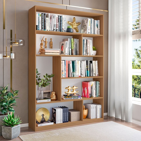 Estante para Livros Provincia 4 Prateleiras Freijó - Pnr Móveis