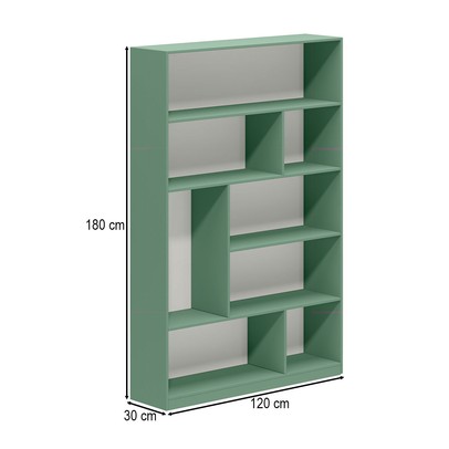 Estante para Livros Provincia 4 Prateleiras Verde - Pnr Móveis