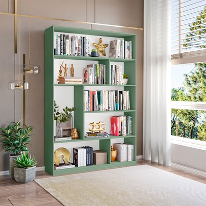 Estante para Livros Provincia 4 Prateleiras Verde - Pnr Móveis