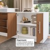 Mesa Escrivaninha com Cômoda Rocher 2 Portas 3 Gavetas Branco/Freijó - Pnr Móveis