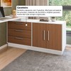 Mesa Escrivaninha com Cômoda Rocher 2 Portas 3 Gavetas Branco/Freijó - Pnr Móveis