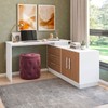 Mesa Escrivaninha com Cômoda Rocher 2 Portas 3 Gavetas Branco/Freijó - Pnr Móveis
