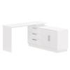 Mesa Escrivaninha com Cômoda Rocher 2 Portas 3 Gavetas Branco - Pnr Móveis
