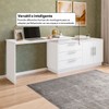 Mesa Escrivaninha com Cômoda Rocher 2 Portas 3 Gavetas Branco - Pnr Móveis