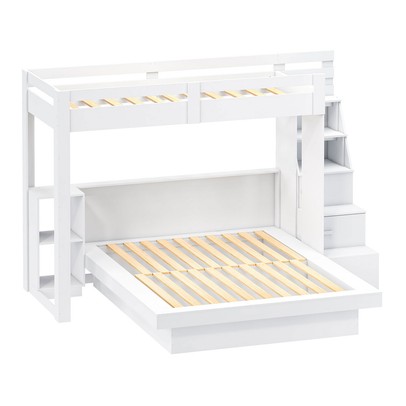 Beliche Luar 2 Portas 2 Gavetas com Escada Branco - Pnr Móveis