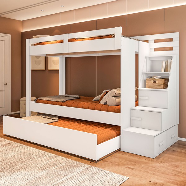 Treliche Luar 2 Portas 2 Nichos com Escada Branco - Pnr Móveis