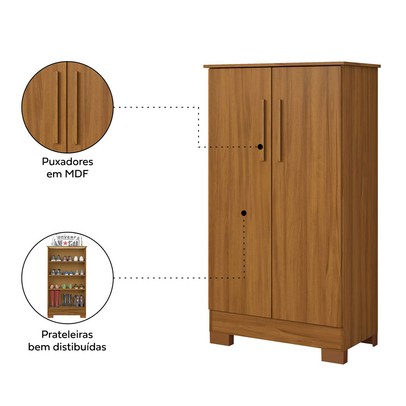 Sapateira Lake 2 Portas Freijó Trend - Pnr Móveis