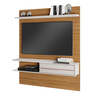 Painel para TV Até 55 Polegadas 1 Porta Eagle Freijó Trend/Off White - Pnr Móveis