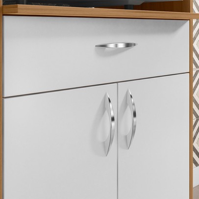 Armário de Cozinha Fiori 2 Portas 1 Gaveta Freijó/Branco - Pnr Móveis