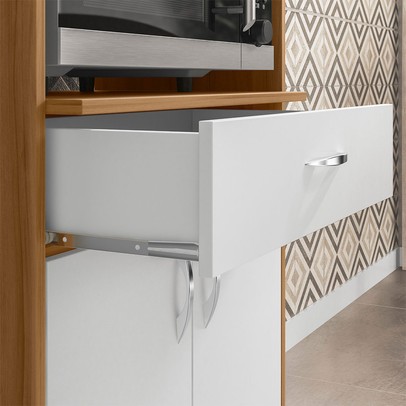 Armário de Cozinha Fiori 2 Portas 1 Gaveta Freijó/Branco - Pnr Móveis