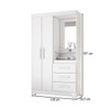 Guarda-Roupa Solteiro Formate 2 Portas 3 Gavetas com Espelho Flex Branco/Rosa - Pnr Móveis