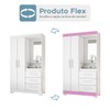 Guarda-Roupa Solteiro Formate 2 Portas 3 Gavetas com Espelho Flex Branco/Rosa - Pnr Móveis
