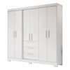 Guarda-Roupa Casal Joaquina 6 Portas 3 Gavetas 100% Mdf Branco New - Pnr Móveis