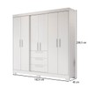 Guarda-Roupa Casal Joaquina 6 Portas 3 Gavetas 100% Mdf Branco New - Pnr Móveis