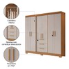 Guarda-Roupa Casal Joaquina 6 Portas 3 Gavetas 100% Mdf Freijó Trend/Off White - Pnr Móveis