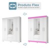 Guarda-Roupa Casal Tijucas 4 Portas 2 Gavetas com Espelho Flex Branco/Rosa - Pnr Móveis
