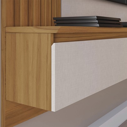 Painel para TV Até 65 Polegadas Anchieta 1 Porta Ripado Off White Tx/Freijó Trend - Pnr Móveis