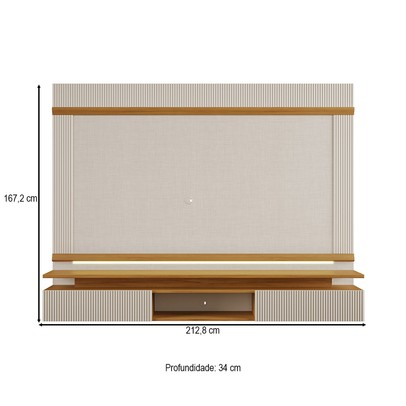 Painel para TV Até 75 Polegadas Marataízes 2 Portas Freijó Trend/Off White - Pnr Móveis