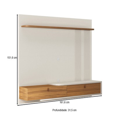 Painel para TV Até 65 Polegadas Carmo 2 Portas Freijó Trend/Off White - Pnr Móveis