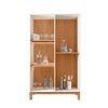 Cristaleira Mondrian 2 Portas com Vidro e Led Off White Mr/Freijo - Caemmun