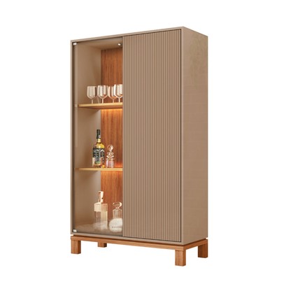 Cristaleira Mondrian 2 Portas com Vidro e Led Sued Mr/Freijo - Caemmun