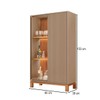 Cristaleira Mondrian 2 Portas com Vidro e Led Sued Mr/Freijo - Caemmun