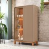 Cristaleira Mondrian 2 Portas com Vidro e Led Sued Mr/Freijo - Caemmun