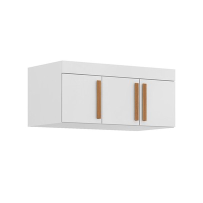 Armário Aéreo para Quarto Cecília 3 Portas Branco - Pnr Móveis