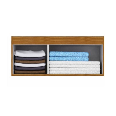 Armário Aéreo para Quarto Cecília 3 Portas Cinamomo/Off White - Pnr Móveis