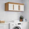 Armário Aéreo para Quarto Cecília 3 Portas Cinamomo/Off White - Pnr Móveis