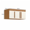 Armário Aéreo para Quarto Cecília 3 Portas Cinamomo/Off White - Pnr Móveis