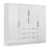 Guarda-Roupa Casal Desc 4 Portas 6 Gavetas Branco - Pnr Móveis