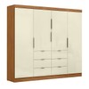 Guarda-Roupa Casal Desc 4 Portas 6 Gavetas Cinamomo/Off White - Pnr Móveis