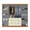 Guarda-Roupa Casal Desc 4 Portas 6 Gavetas Cinamomo/Off White - Pnr Móveis