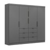 Guarda-Roupa Casal Desc 4 Portas 6 Gavetas Onix - Pnr Móveis