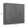 Guarda-Roupa Casal Desc 4 Portas 6 Gavetas Onix - Pnr Móveis