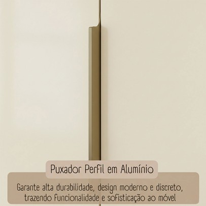 Guarda-Roupa Casal Desc 4 Portas 6 Gavetas com Espelho Cinamomo/Off White - Pnr Móveis