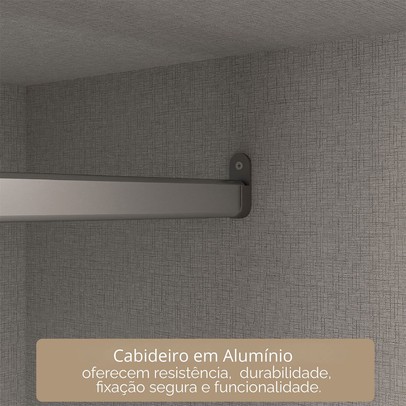 Guarda-Roupa Casal Desc 4 Portas 6 Gavetas com Espelho Onix - Pnr Móveis