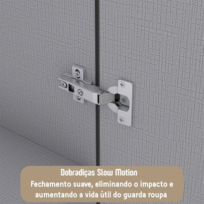 Guarda-Roupa Casal Desc 4 Portas 6 Gavetas com Espelho Onix - Pnr Móveis
