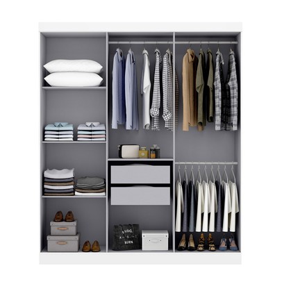 Guarda-Roupa Casal Liberdade 6 Portas 2 Gavetas 100% Mdf Branco - Pnr Móveis