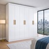 Guarda-Roupa Casal Liberdade 6 Portas 2 Gavetas 100% Mdf Branco - Pnr Móveis