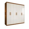Guarda-Roupa Casal Liberdade 6 Portas 2 Gavetas 100% Mdf Cinamomo/Off White - Pnr Móveis