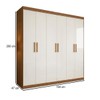 Guarda-Roupa Casal Liberdade 6 Portas 2 Gavetas 100% Mdf Cinamomo/Off White - Pnr Móveis