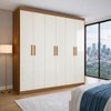 Guarda-Roupa Casal Liberdade 6 Portas 2 Gavetas 100% Mdf Cinamomo/Off White - Pnr Móveis