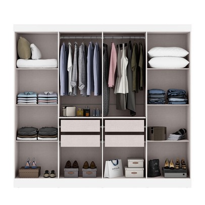Guarda-Roupa Casal Liberdade 8 Portas 4 Gavetas 100% Mdf Branco - Pnr Móveis