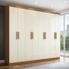 Guarda-Roupa Casal Liberdade 8 Portas 4 Gavetas 100% Mdf Cinamomo/Off White - Pnr Móveis