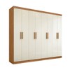 Guarda-Roupa Casal Liberdade 8 Portas 4 Gavetas 100% Mdf Cinamomo/Off White - Pnr Móveis