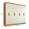 Guarda-Roupa Casal Liberdade 8 Portas 4 Gavetas 100% Mdf Cinamomo/Off White - Pnr Móveis
